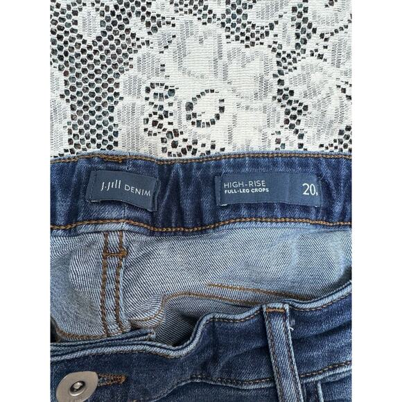 J Jill Full Leg Crops 20R High Rise Denim Jeans Long Shorts Button Fly - Picture 2 of 5